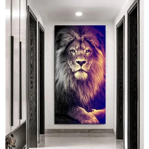 MUTU Lions wild animal lion king Canvas Art Painting Posters and Prints Cuadros Wall Art Picture for Living Room Home Decor
