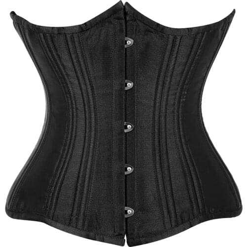 Waist Trainer Gothic Underbust Corset Black Waist Cincher Steampunk Bustiers Top Workout Shape Body Sexy Lingerie Slimming Belt