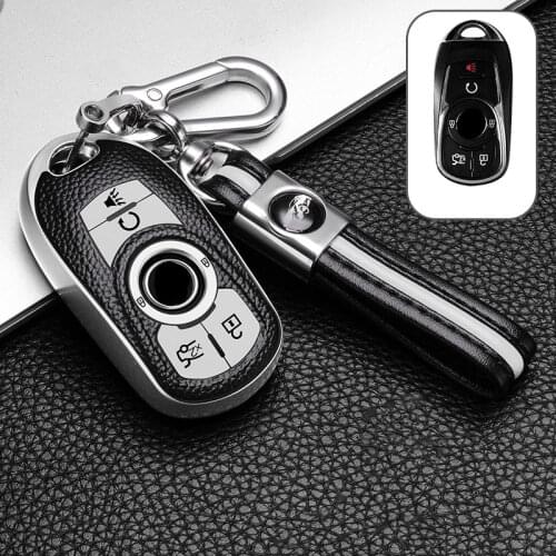 For Buick Encore Envision New Lacrosse Excelle Regal Verano GX GL6 Leather TPU Car Key Cover Bag Case Protector Keychain