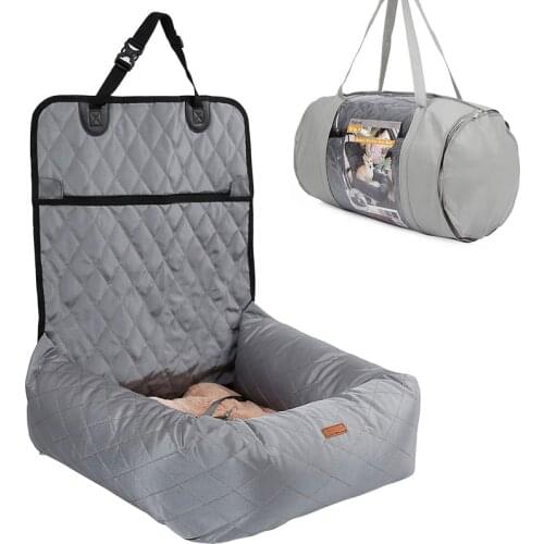 2 In 1 Deluxe Pet Car Seat Bed Waterproof Nylon Carrier Bag Dog Cat Sleep Basket Rear Back Front Mat Car Travel Accessories