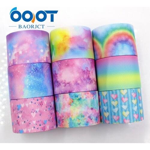 OOOT BAORJCT G-181013-1371,38mm 10yards colourful Ribbons Thermal transfer Printed grosgrain,Gift wrapping DIY materials
