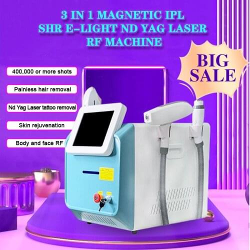 3 In 1 Multifunctional Beauty Machine Ipl Shr Laser Nd Yag Permanent Hair Remover/shr ipl hair reduction+q switch laser tattoo