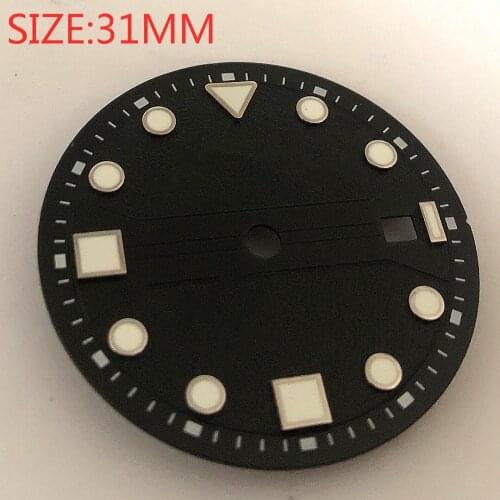 NO BLIGER LOGO 31mm mens watch dial is suitable for Miyota-DG-2813-3804 ETA MH36 MH35 cases automatic movement dials black