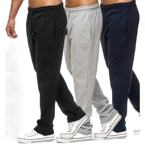 Men Bodybuilding Pant Autumn Spring Tracksuit Sweatpants Casual Solid Slim Harajuku Style Trousers Drawstring Full Length Pants