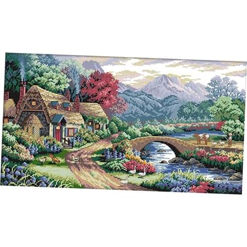 Cross Stitch Kit, DIY Cross-Stitching Beginners Rural scenery Needlepoint Kits