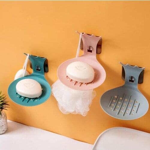 Wall Mounted Self Adhesive Soap Dishes soap box toilet drain wall soap rack bathroom shelf suction cup with hook soap rack