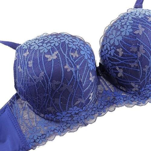 New oversized bra super thin gathering sexy lace back stand up cotton bra D cup bra