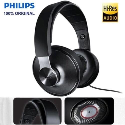 Philips SHP8000/10 HiRes Headphones/HIFI Earphone Long Wires Volume Control Microphone Headset for MP3 Music Phone