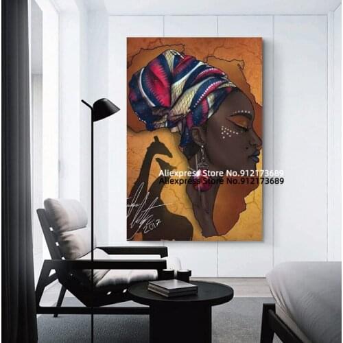 Posters Fantasy African Women Wall Art Print Paintings Home Decor Poster Decorative Painting Canvas Wall Art Living Room Posters