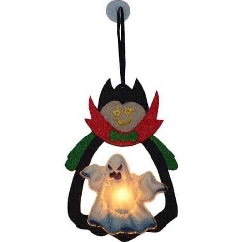 Halloween Non-woven Fabric Pendant Luminous LED Bat Haunted House Pumpkin Ghost Home Decoration