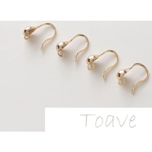 Gold-plated copper plated real gold fat drop ear hook diy ear hook accessories