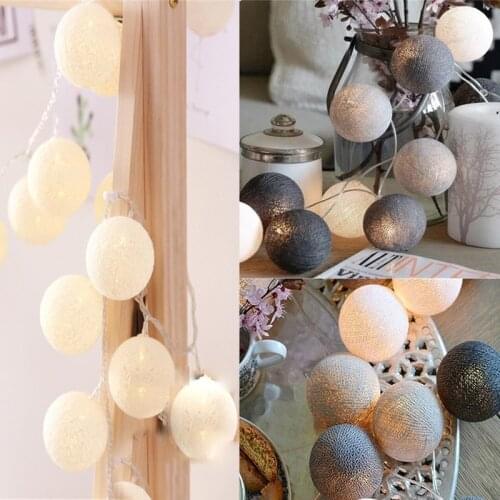 USB Cotton Ball LED Light String Holiday Lights Hanging Decor Lamp Christmas Wedding Garden Party Outdoor Decor Lantern
