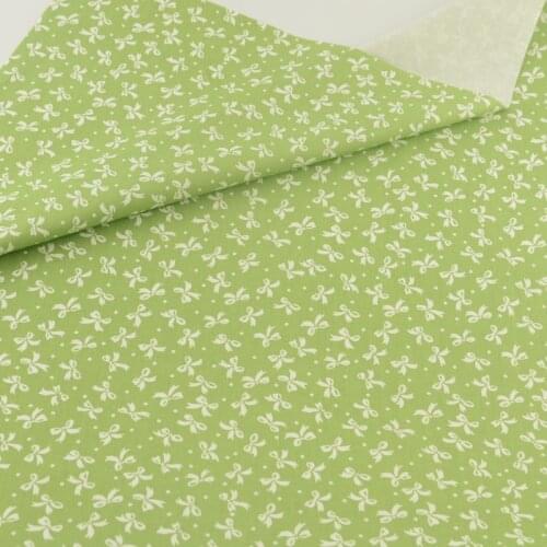 Teramila Patchwork 100% Cotton Fabric for Dolls Tissu Printed White Bowknot Designs Telas Sewing Cloth Twill