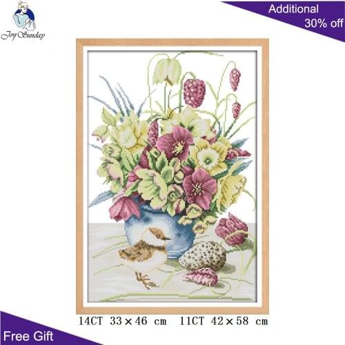 Your Gift Flowers Bird Needlework H749 14CT 11CT Counted and Stamped Home Decor Flowers And Bird Needlework Cross Stitch kits