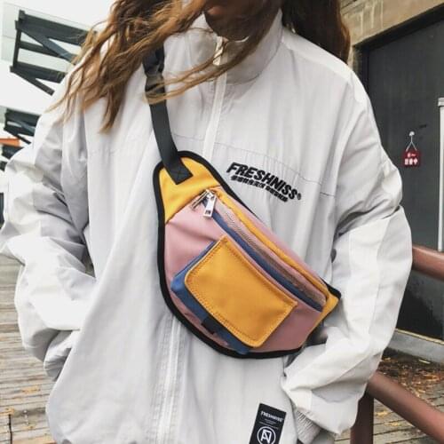 Youda Waterproof Nylon Belt Bag Unisex Street Sports Waist Pack Coin Diagonal Packet Women Korean All-match Chest Bags