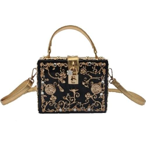 Dinner bag for women metal carved diamond-encrusted handbag womens bag