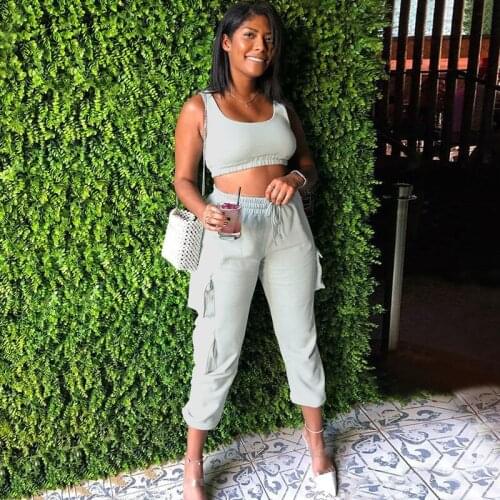 Women Streetwear Casual Two Piece Set Crop Top and Pants Sport Suit Jogger Fitness Sweatsuits for Women Tracksuit Matching Sets