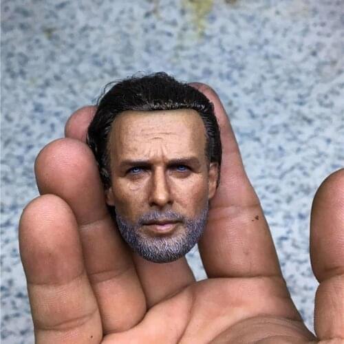 1/6 Male Soldier Rick Andrew Lincoln Head Sculpt With Hair Transplant Head Carving Fit 12'' Action Figure Body In Stock