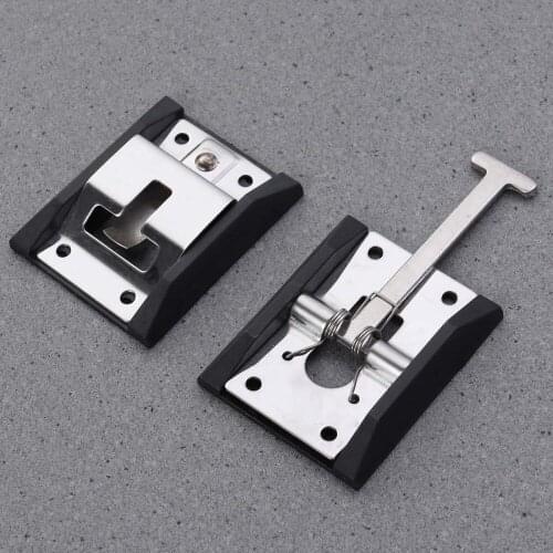1 Pair Metal T-style Entry Door Catch Stainless Steel Holder for RV Camper Trailer
