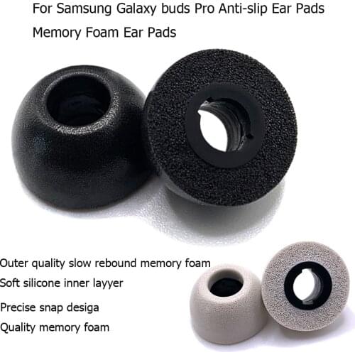 2pcs Replacement Memory foam Tips for Samsung Galaxy Buds Pro Eartips wireless Earbud Anti-Slip Avoid Falling Ear Tips black
