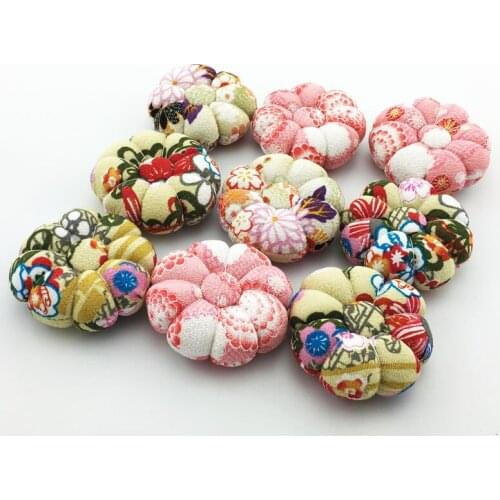 1PCS Safety Pin Cushion Accessories Random Sewing Pincushion Pumpkin Shape Cotton Fabric for Cross Stitch Sewing tool