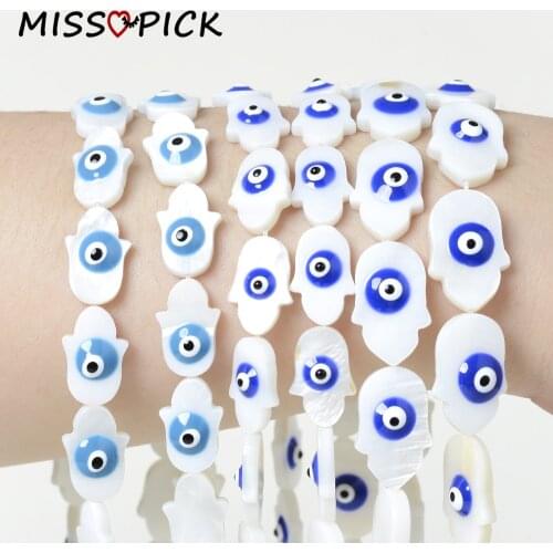 10*15mm/12*19mm 22-25pcs/strip Irregular Shape Shell Beads Evil Eye Natural Shell Beads for DIY Jewelry Making Bracelet Necklace