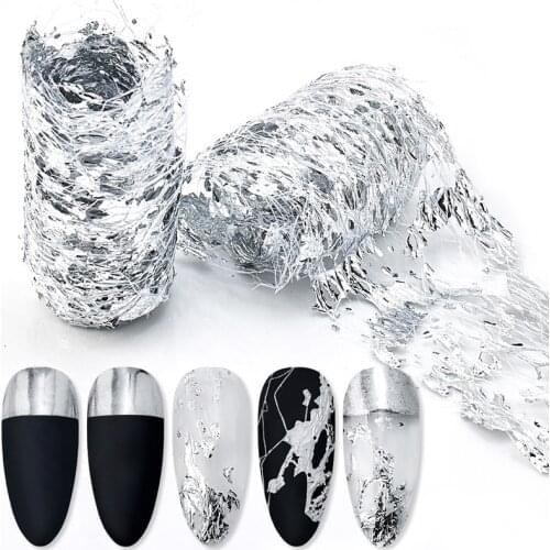 10 Colors 3D Aluminum Mesh Nail Sticker Gold Silver Irregular Silk Foil DIY Manicure Nail Art Decorations Net Line Tapes Decals