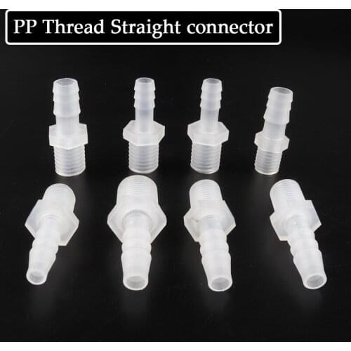 10Pcs/Lot M14 M16 Thread PP Plastic Connectors Garden Irrigation Straight Jionts Aquarium Fish Tank Adapter Silica Tube Fittings