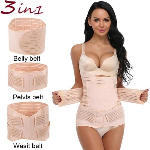 3 in 1 Postpartum Support Recovery Belly/waist/pelvis Belt Shapewear Slimming Girdle Shapewear Belly Control Bandage Corset