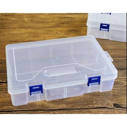 5pcs Environmentally friendly plastic transparent double layer 8 empty box no insert storage box tool accessories building block