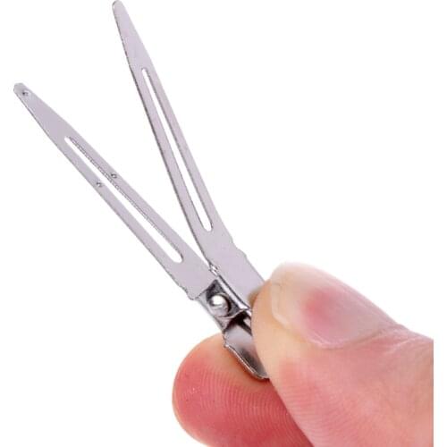 69HB 10pcs Modish Flat Metal Single Prong Alligator Hair Clips Barrette For Bows DIY