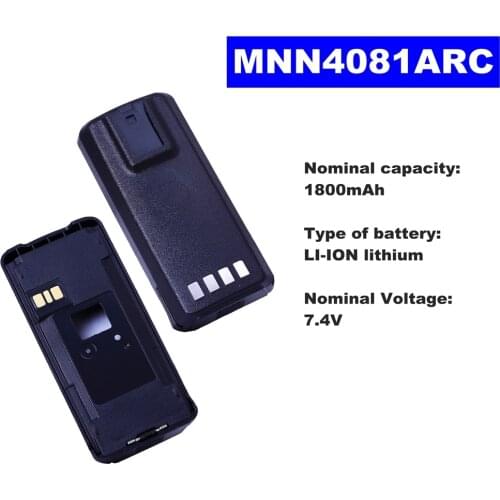 7.4V 1800mAh LI-ION Radio Battery MNN4081ARC For Motorola Walkie Talkie CP1200/1300/1660/185 EP350 Two Way Radio