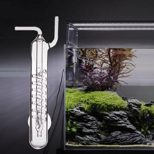 Aquarium 1pc CO2 diffuser bubble counter spiral planting trough glass atomizer regulator with suction cup CO2 equipment