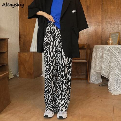 Casual Pants Women Wide Leg Pants Ins Trousers Streetwear High Waist Spring Retro Leisure Female Vintage Trendy Harajuku Korean