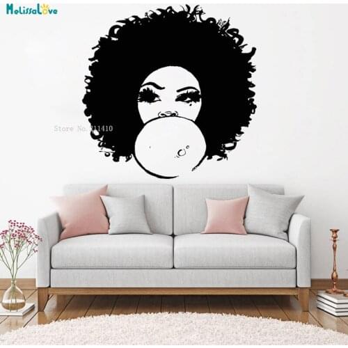 Rebellious Youth Girl Wall Sticker Vinyl Home Decoration Woman Eating Chewing Gum Art Removable Female Decals Murals Gift YT1132