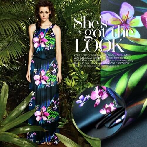 CNUM SP757 Pure Silk/ Orchid,Blue /Silk Fabric 93% Silk 7% Spandex Elastic/ Width 1.29yd Thickness 19mm/ Unit: Meter