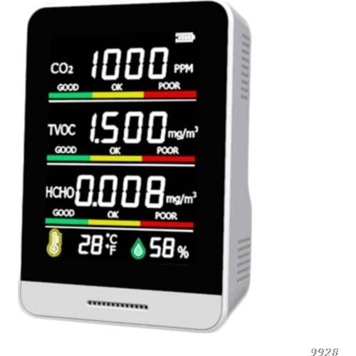 CO2 Detector TVOC HCHO Temperature Humidity Detecting Tool Intelligent Home Life Desktop Indoor Air Quality Monitor Detection