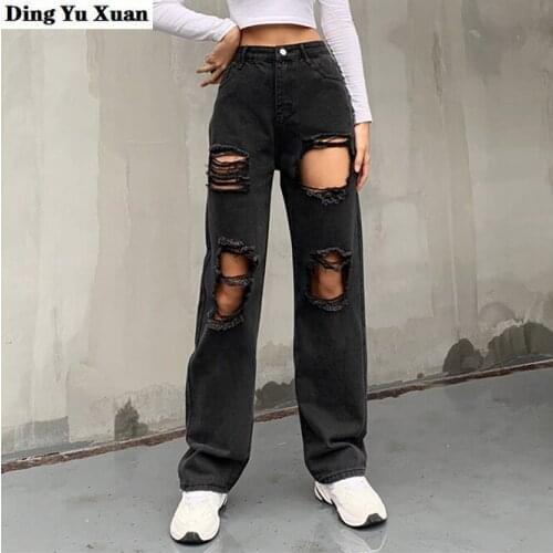 Ding Yu Xuan Womens Boyfriend Jeans