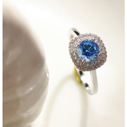 DIWENFU Genuine 925 Sterling Silver Blue Topaz Ring Fine Bohemia Jewelry Bizuteria Gemstone Silver 925 Jewelry Rings Box Anel