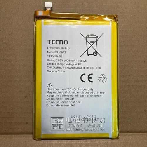 For TECno k8 k8 W5 50AT N9 phone battery BL-30RT battery phone panel