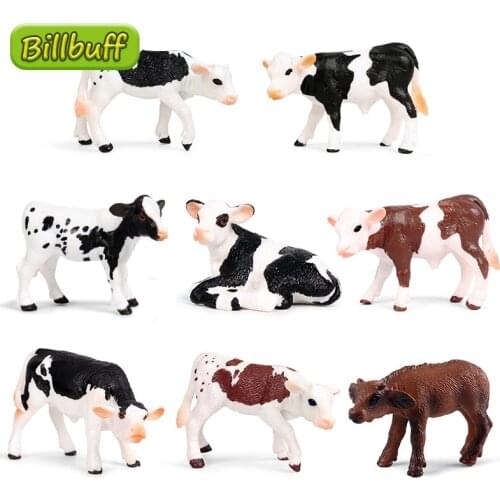 New Simulation Farm Animals Cows Models Action Figures Collection Miniature Educational Teaching Material For Children Toys Gift
