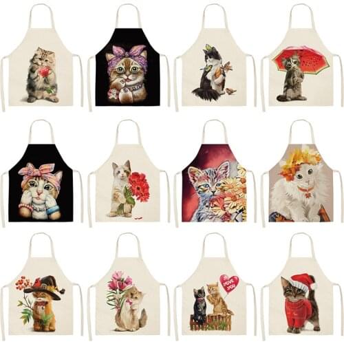 Creative cat pattern baking accessories cooking accessories Apron for kitchen kitchen apron women master apron House cleaning