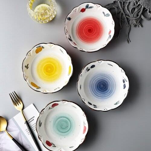 Creative cute small Bowl household Internet celebrity fruit salad ceramic grilled tableware dessert breakfast Bowl