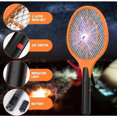 Bug Zapper 2 Pack Indoor Outdoor Electric Fly Swatter for Home Bedroom Kitchen Office 3-Layer Safety Mesh