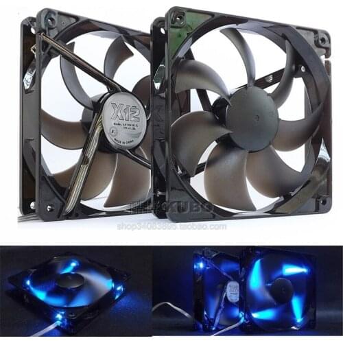 New Silent Blue Led 120MM 1225 12025 120*120*25MM 12*12*2.5CM chassis fan 12025 thin 12CM 12V 0.25A 3pin