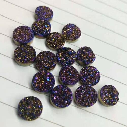 Wholesale Findings Natural Agates Beads Stone Druzy Amethyst Red Round Loose Gems For Jewelry Making