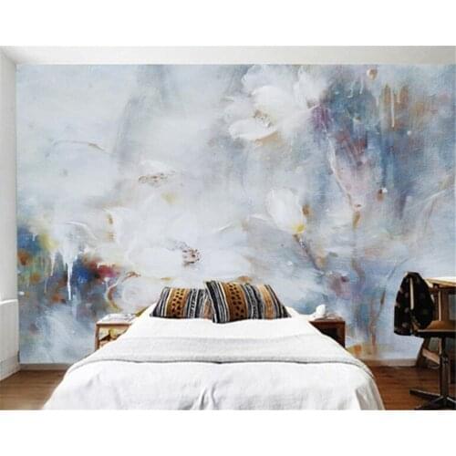 Custom Wallpaper 3D Stereo Abstract Lotus Oil Painting Modern Art Wall Painting Living Room Bedroom Wallpaper behang Beibehang