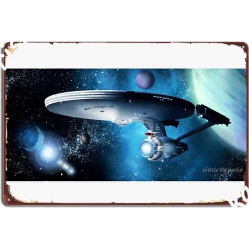 Enterprise A Where Silence Has Lease Metal Sign Wall Cave Wall Decor Cinema Customize Tin Sign Posters