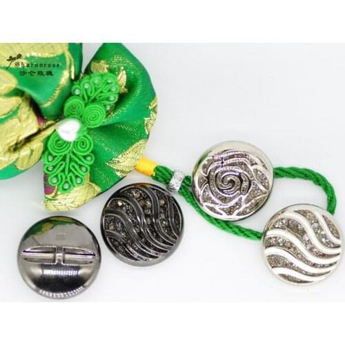 Free shipping 35mm rose flower DIY craft Rhinestones metal buttons for clothing Fur coats, jacket, Sweater.scrapbook accessories