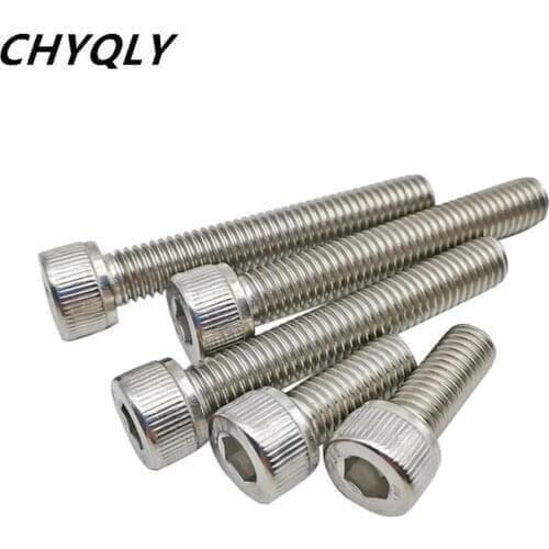 304 Stainless Steel M8*10/12/14/16/22-50/80/100/150mm Hexagon Socket Cap Head Screws Inner Hexagonal Bolts